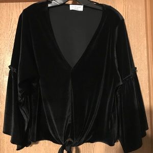 Black Velour Top, Size S